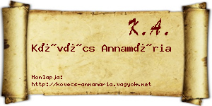 Kövécs Annamária névjegykártya